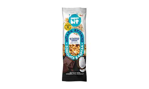 Oat bar with chocolate and coconut